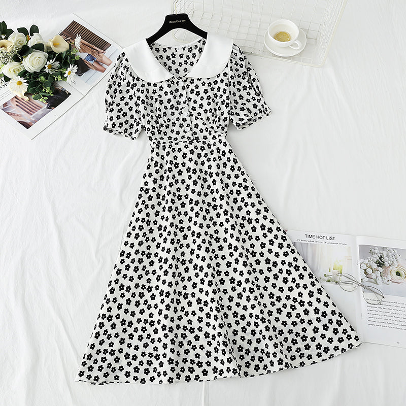 French waist closing chiffon skirt temperament skirt  4276