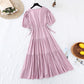 Lace up waist to show thin temperament French minority Retro  4177