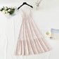 New sweet floral skirt French retro suspender dress  4123