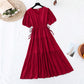 Lace up waist to show thin temperament French minority Retro  4177