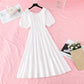 New style bubble sleeve temperament French light mature style slim skirt  4217