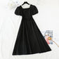 New French retro square neck first love waist slim fairy skirt  4226