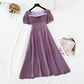 Close waist for thin temperament Square Neck Lace Edge French style  4193
