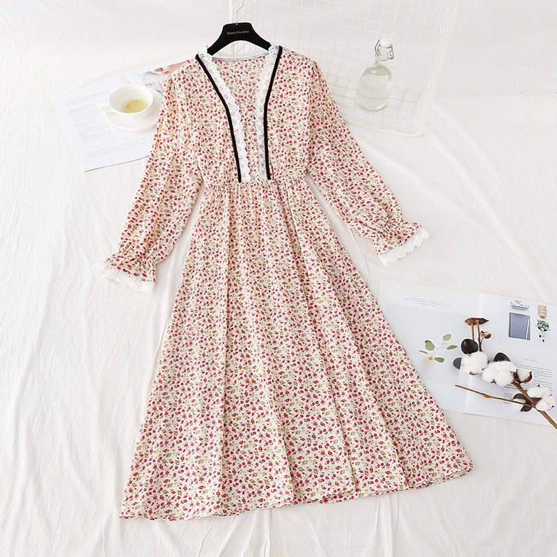 Schmaler einreihiger Rock aus Chiffon mit Blumenmuster 4081