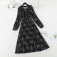 New Vintage high waist thin broken flower pleated fairy Chiffon Skirt  4540