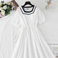 French retro cotton linen dress  4267