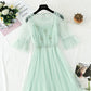 Netzkleid mit Blumen-Strassperlen 4407