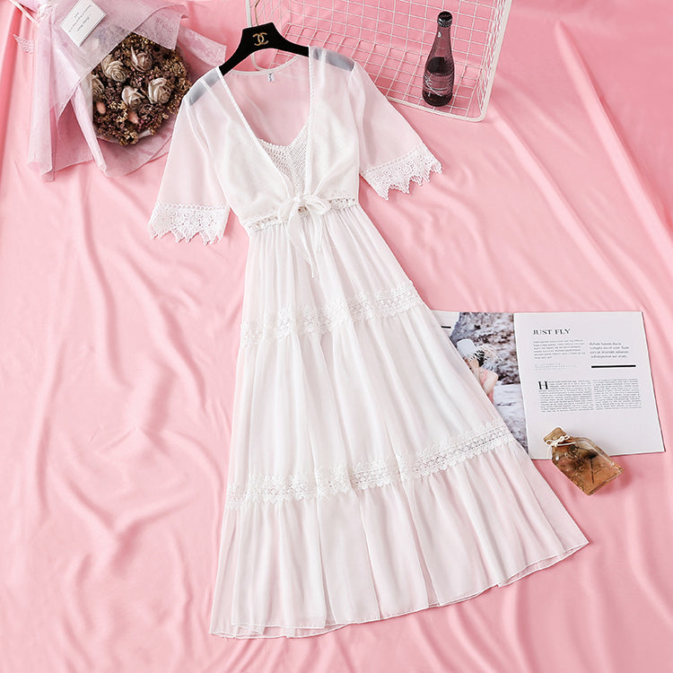 Suspender dress fairy super fairy long skirt  4106