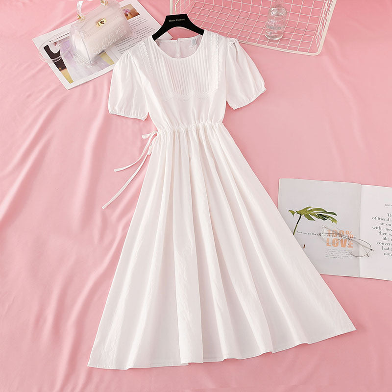 The waist is slim and the skirt is fairy super fairy series retro long skirt  4192