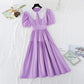 New style baby collar French waist closing skirt with thin temperament  4165