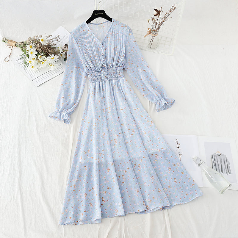 Blumenkleid, sanfter Wind, schlankes Temperament, schmaler Rock 4088