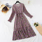 V-neck floral skirt with a slim waist and a long skirt with a large swing  4029