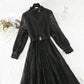 Stitched lace dress gentle style slim temperament bottomed skirt women  4094