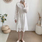 Lapel cut-out lace up waist slim over knee solid long skirt  3905