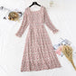 French retro super fairy square collar Lace Floral bottomed long skirt  3997