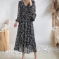 Retro High Waist over knee thin Chiffon Dress  3882