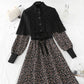 Corduroy stitched knitted dress  4076