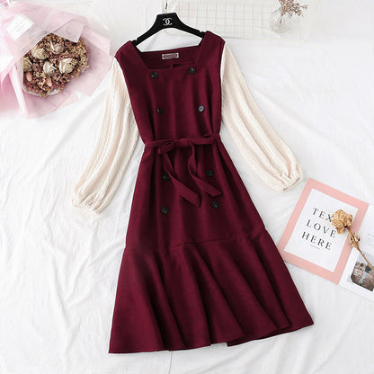 French retro super fairy waist fishtail long skirt  3981