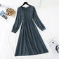 Einfarbiges französisches Retro-Kleid für Damen mit dünnem Temperament 3938