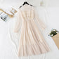 Sanftes Windnetzkleid Französisches Retro-Interieur mit unterem Rock 4004