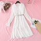Women's layered mesh double doll neck fishtail long skirt  3985