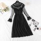 Mesh dress women's new Ruffle pleated long skirt  4014