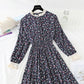 Lace patchwork floral dress with bottom skirt for women  4056