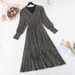 Retro broken flower pleated long skirt fairy super fairy series  4046