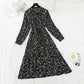 The new long sleeved chiffon skirt is sweet and slim  3913