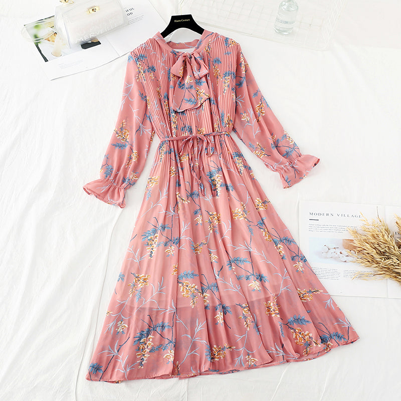 French retro gentle wind with pleated skirt  3835