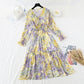 French Chiffon knee length skirt with slim waist  3843