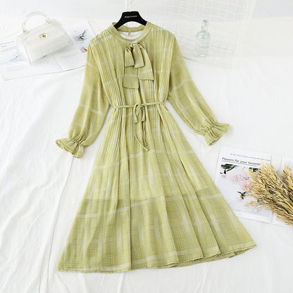 French retro gentle wind with pleated skirt  3835