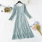 French retro super fairy square collar Lace Floral bottomed long skirt  3997