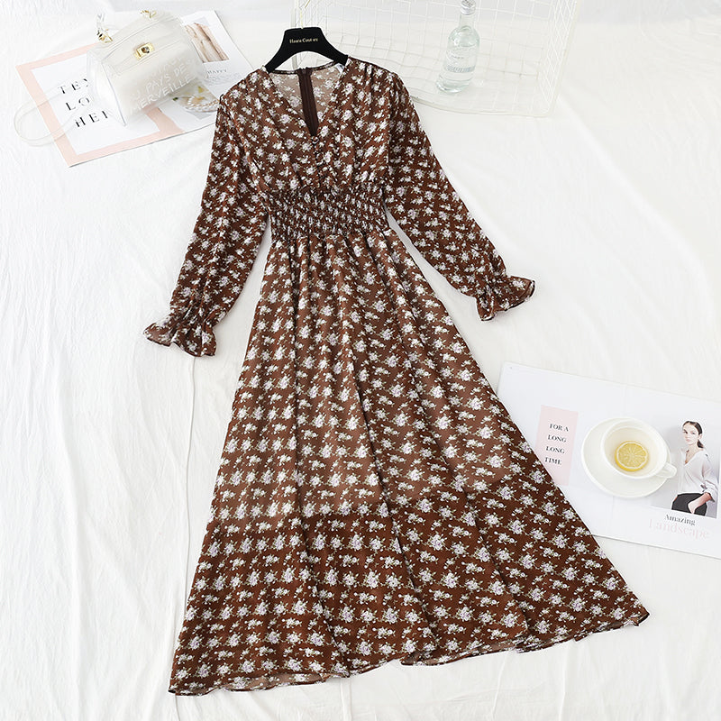 Broken flower pleats with thin Chiffon Skirt  3934
