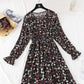 French retro floral dress fairy super fairy waist  4030