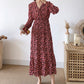 Fashion Pleated Chiffon Floral Dress  3898