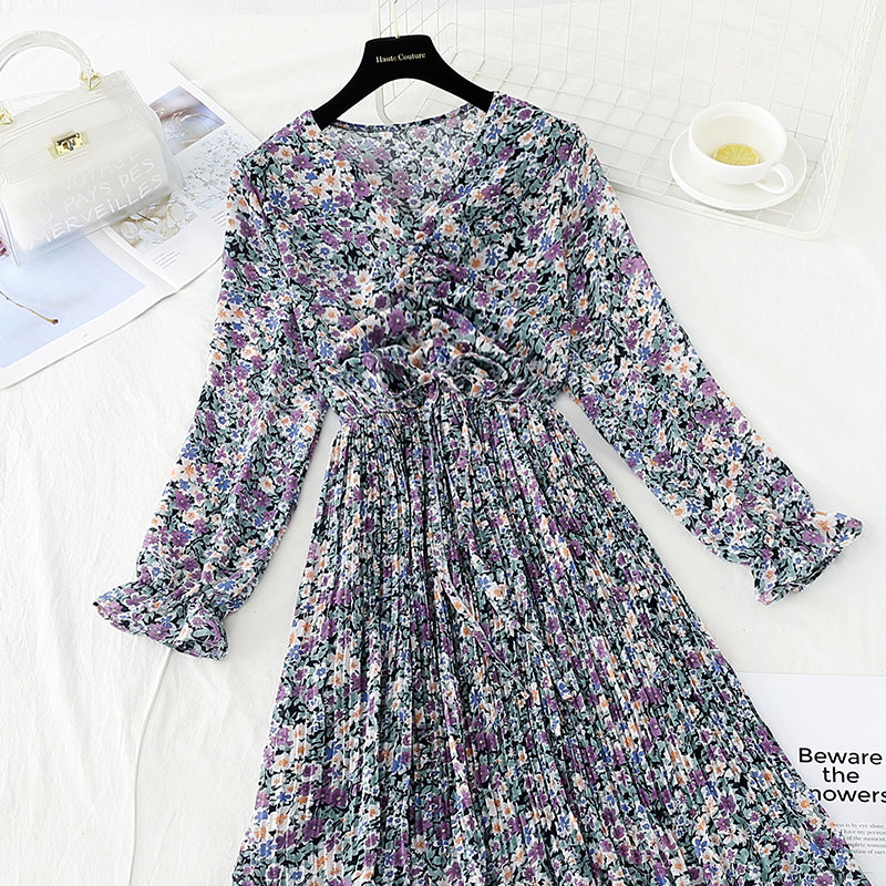 Lace up pleated waist for thin Pleated Chiffon Skirt  3874