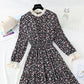 Lace patchwork floral dress with bottom skirt for women  4056