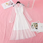 Mesh lace stitched skirt Fairy Forest suit long skirt  3925