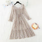 New slim square neck French Chiffon Skirt  3859