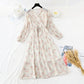 Vintage Aging Flying Sleeve V-Ausschnitt Chiffonrock 3849