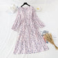 The waist is slim, retro, gentle, wind and snow spinning long skirt  3847