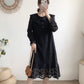 Lapel cut-out lace up waist slim over knee solid long skirt  3905