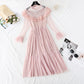 Ruffle pleated French super xiansen mesh dress  3806