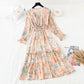 French Chiffon knee length skirt with slim waist  3843