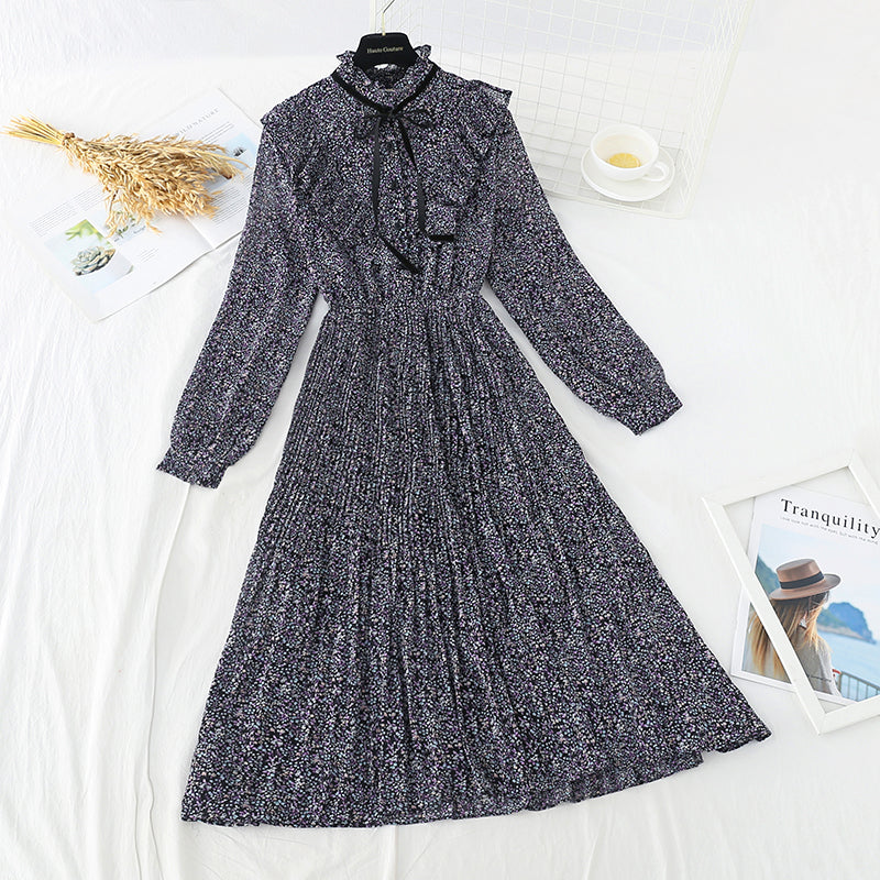 The new waist is slim. Chiffon pleated skirt  3846