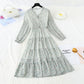 New Ruffle French Vintage chiffon skirt long  3862