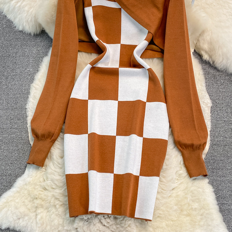 Reines Strapskleid Halbstrickbluse Zweiteiler 3759