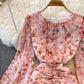 French light cooked round neck fishtail dress  3770