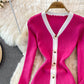 Waist down cardigan knitted bag hip bottomed dress  3749